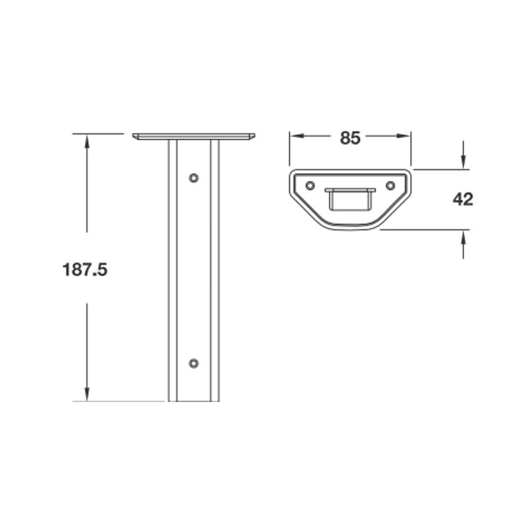 HAFELE ฉากรับชั้น สีดำ - FIXED BRACKETS