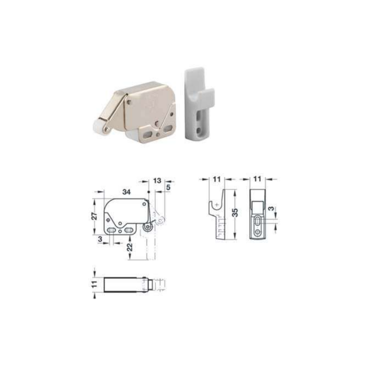 HAFELE สปริงกดกระเด้ง MINI-LATCH