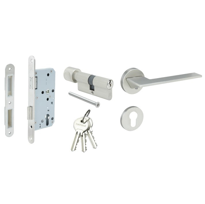 HAFELE ชุดมือจับประตูก้านโยกแม่เหล็ก (รุ่นประตูทางเข้า)