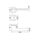 HAFELE ชุดมือจับประตูก้านโยกแม่เหล็ก (รุ่นประตูห้องน้ำ)