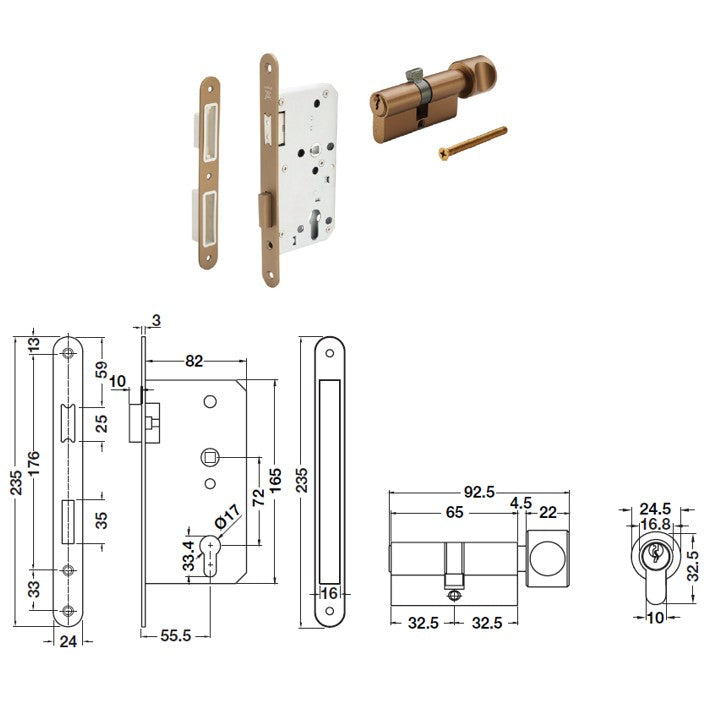 HAFELE ชุดมือจับประตูก้านโยกแม่เหล็ก (รุ่นประตูห้องน้ำ)