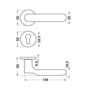 HAFELE ชุดมือจับประตูก้านโยกแม่เหล็ก (รุ่นประตูห้องน้ำ)