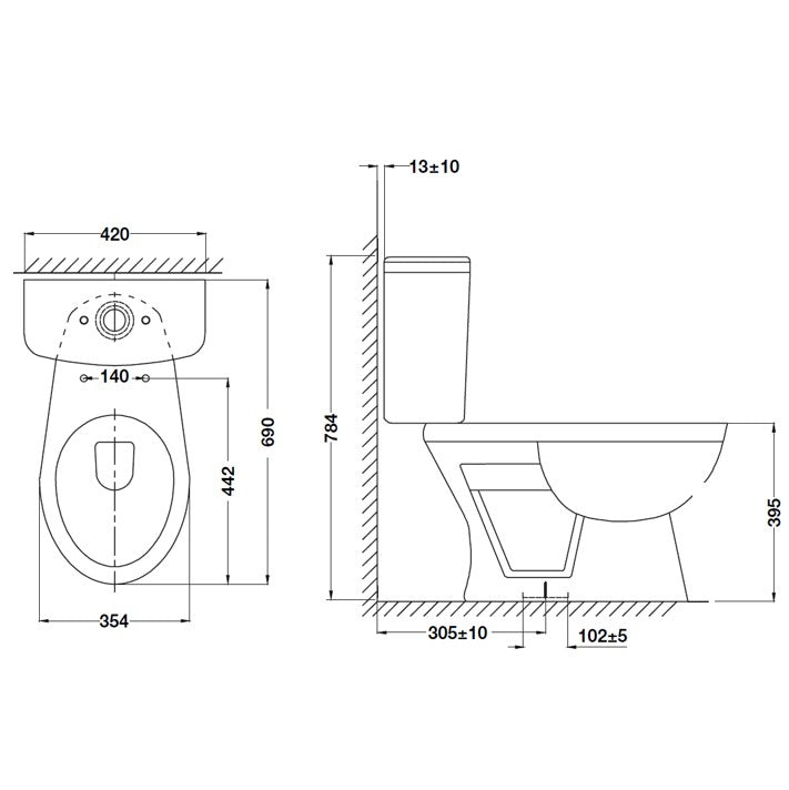 HAFELE โถสุขภัณฑ์แบบสองชิ้น
