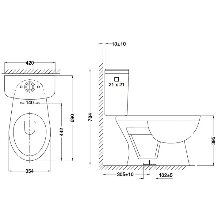 HAFELE โถสุขภัณฑ์แบบสองชิ้น
