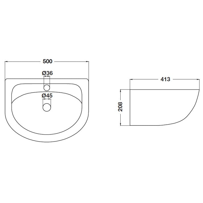 HAFELE อ่างล้างหน้าแบบแขวนผนัง