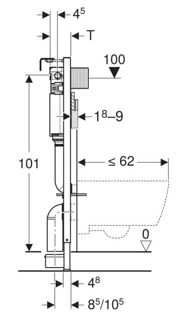 Geberit Duofix element for wall-hung WC