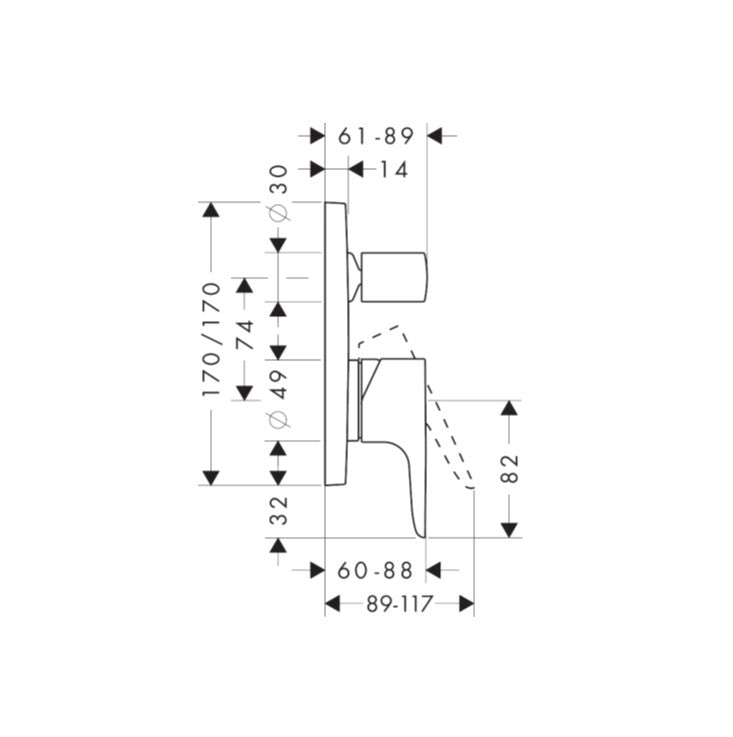 AXOR Citterio M Single lever bath mixer