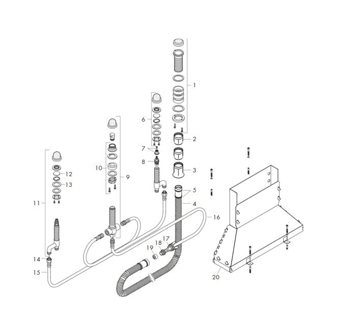 AXOR Basic set for 4-hole rim mounted bath mixer