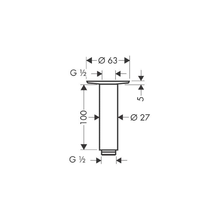 Hansgrohe Ceiling connector 10 cm - Chrome
