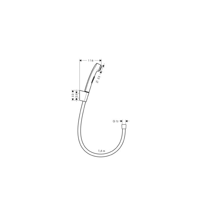 Hansgrohe Bidette hand shower Tjet with shower holder