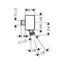 Hansgrohe FixFit Wall outlet with non-return valve and pivot joint