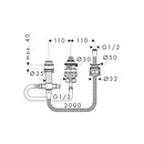 Hansgrohe Basic set for 3-hole rim mounted single lever bath mixer