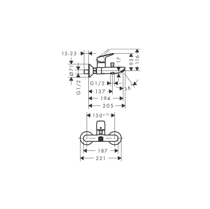 Hansgrohe Logis Single lever bath mixer