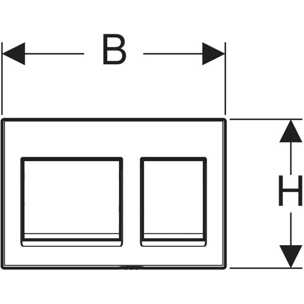 Geberit Alpha25 actuator plate, square, dual flush