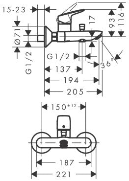 Hansgrohe Logis Single lever bath mixer
